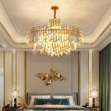 Postmodern Golden Crystal Chandelier