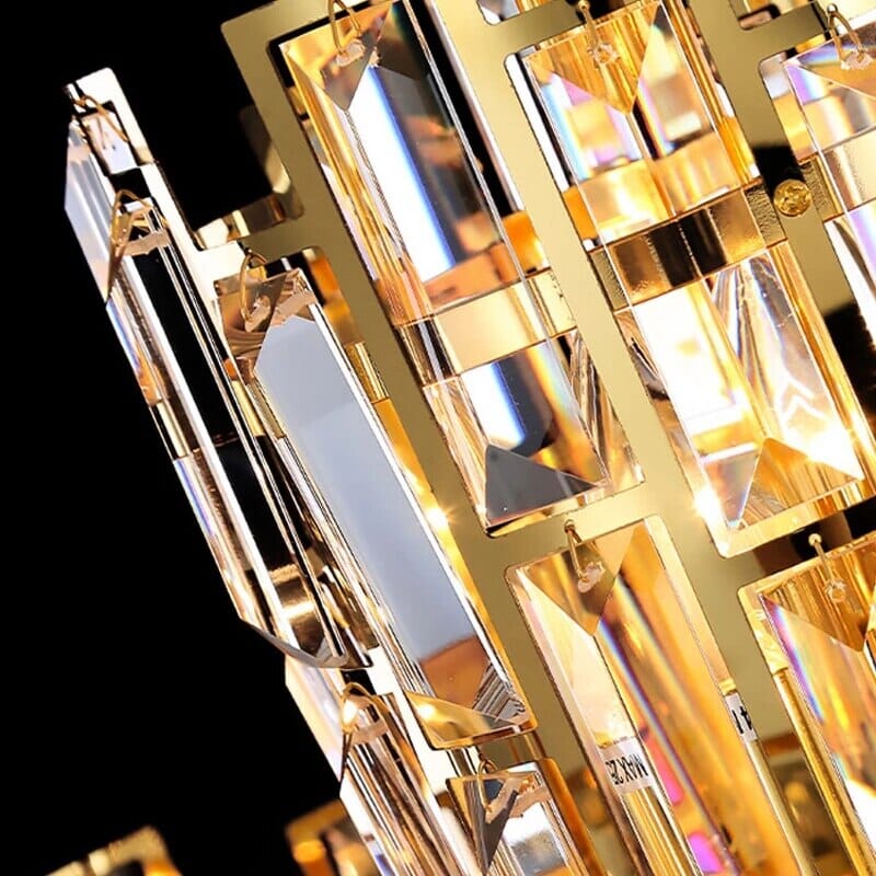 Postmodern Golden Crystal Chandelier