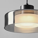 Modern Copper LED Glass Long Chandelier
