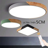 Square and Round Wooden Remote Control Chandelier