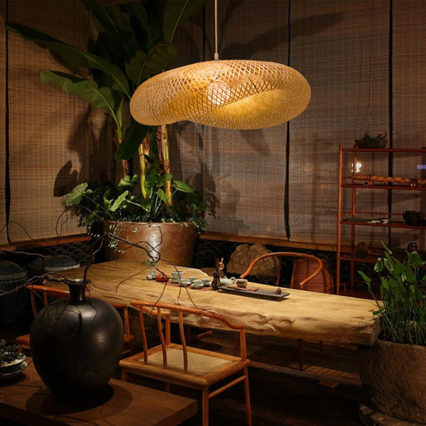 Vintage Bamboo Weaving Lamp