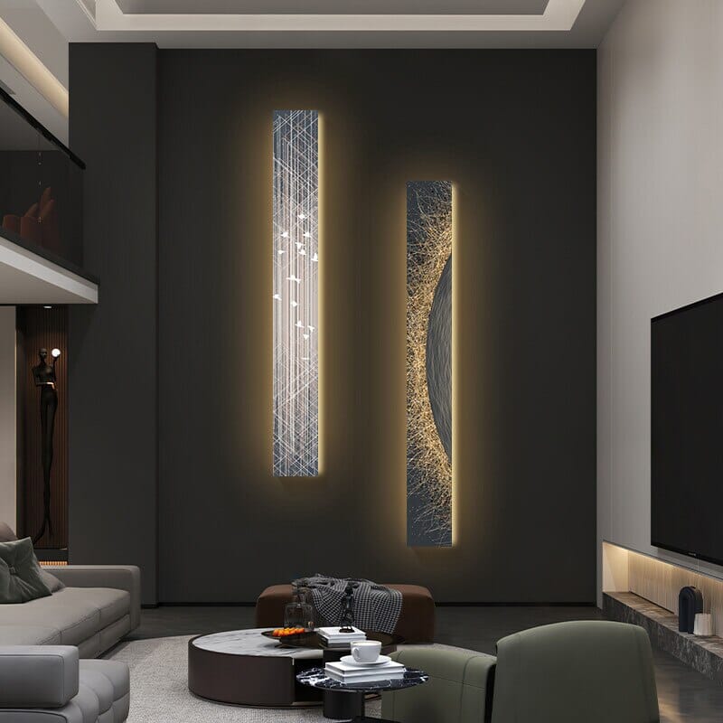 Modern Abstract Led Art Canvas Strip Wall Hanging Lamp