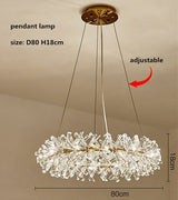 Modern Cooper Flower Crystal Chandelier