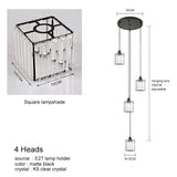 Ava Square Crystal Drop Chandelier