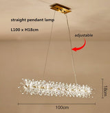 Modern Cooper Flower Crystal Chandelier