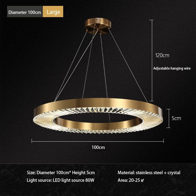 Minimalist Round  Gold Frame LED Pendant Lights
