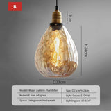 Vintage Amber Glass LED Pendant Light