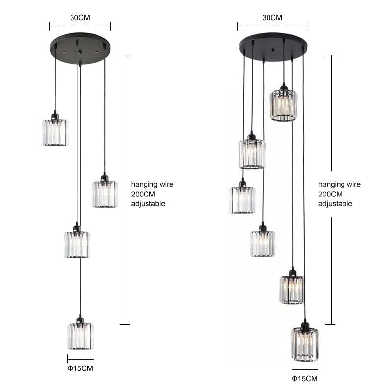 Ava Square Crystal Drop Chandelier