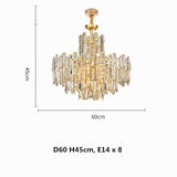 Postmodern Golden Crystal Chandelier