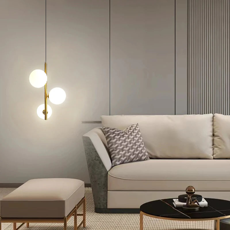Nordic Glass Ball LED Pendant Lights for Living Room