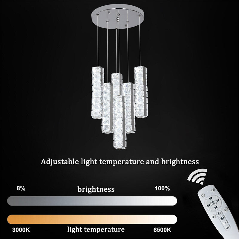 Vertical Crystal Luxury LED Chandelier