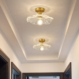 Flowers Glass Semi Flush Mounted Ceiling Light