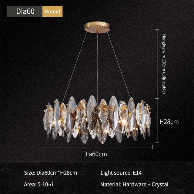 Nordic  Luxury Crystal Art Decor Hanging Lamp