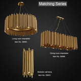 Luxury Brushed Gold Stainless steel Rectangle Chandelier