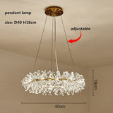 Modern Cooper Flower Crystal Chandelier