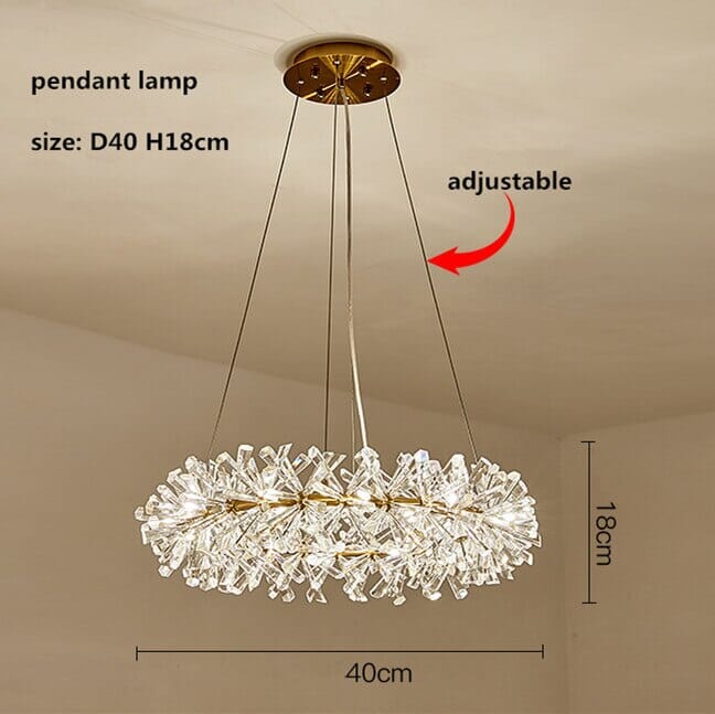 Modern Cooper Flower Crystal Chandelier