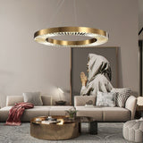 Minimalist Round  Gold Frame LED Pendant Lights
