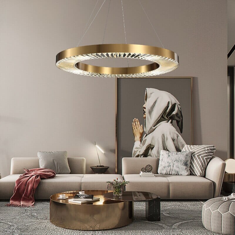 Minimalist Round  Gold Frame LED Pendant Lights