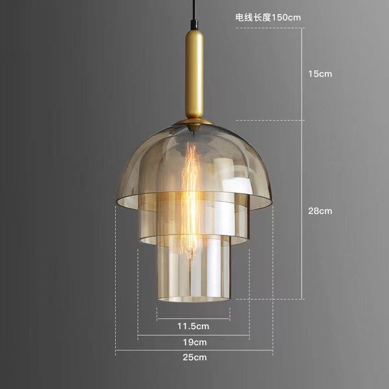 Vintage Art Champagne Glass Pendant Lamp