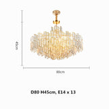 Postmodern Golden Crystal Chandelier