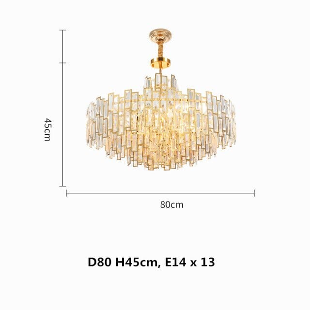 Postmodern Golden Crystal Chandelier