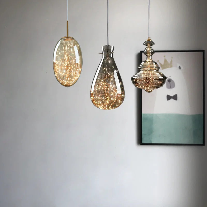 Nordic LED Glass Hanging Lighting Fixtures