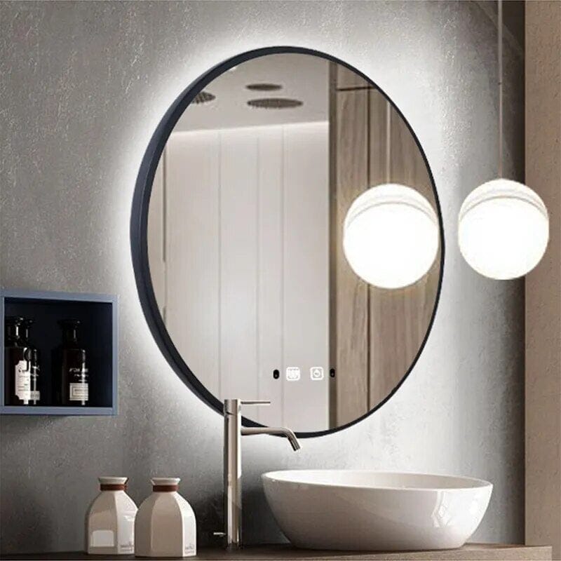 Wall Mount Bathroom Vanity Mirror With LED Light Anti-Fog