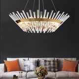 Safia Golden Round Crystal Chandelier