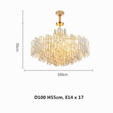 Postmodern Golden Crystal Chandelier