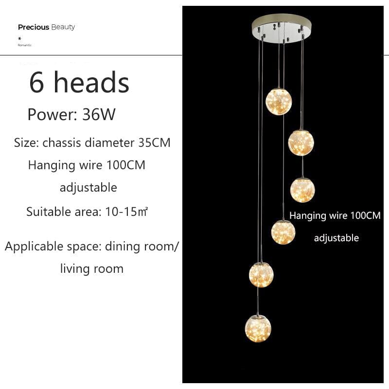 Glass Ball Ashante Chandelier