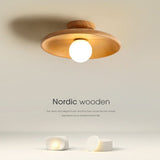 Handcrafted Wooden Ceiling Lamp with LED Lights