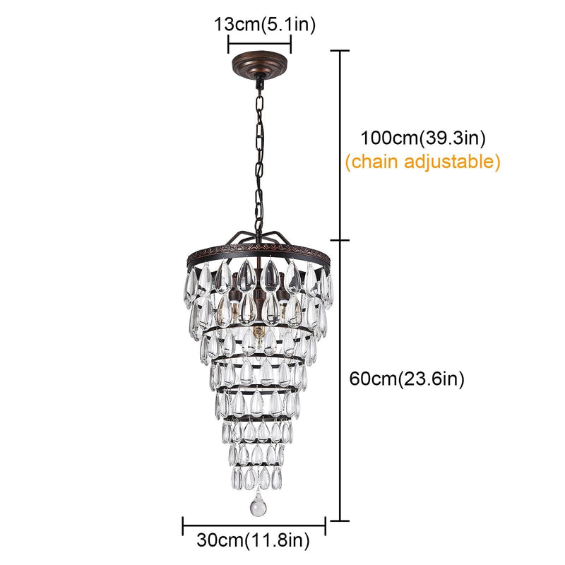 Luxury Crystal LED Waterdrop Empire Chandelier