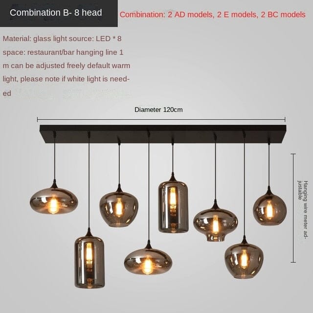 Nordic Restaurant Glass Pendant Lamp