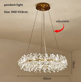 Modern Cooper Flower Crystal Chandelier