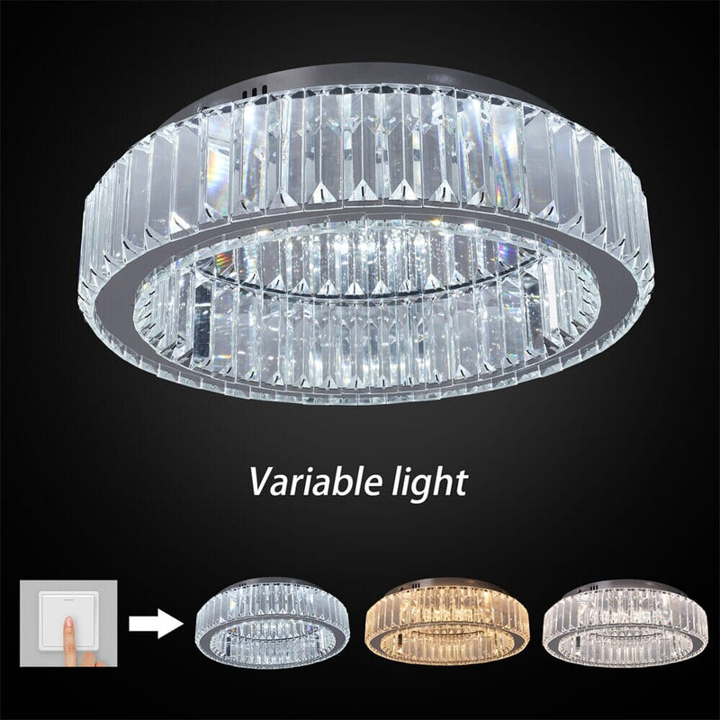 Modern Big Crystal Round Dimmable LED Chandelier