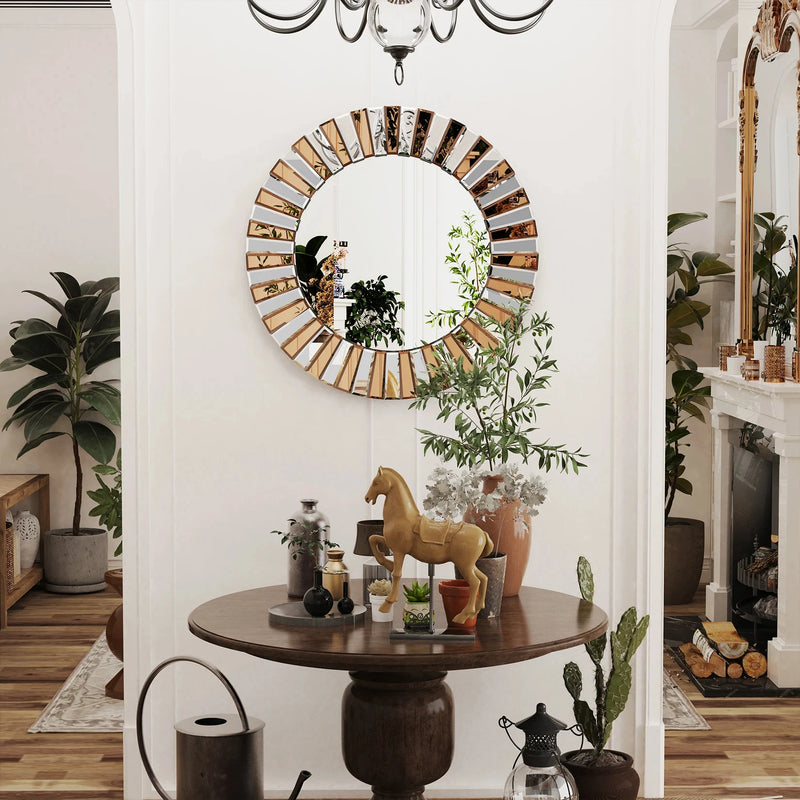 Decorative Round Sunburst Wall Mirror