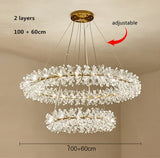 Modern Cooper Flower Crystal Chandelier