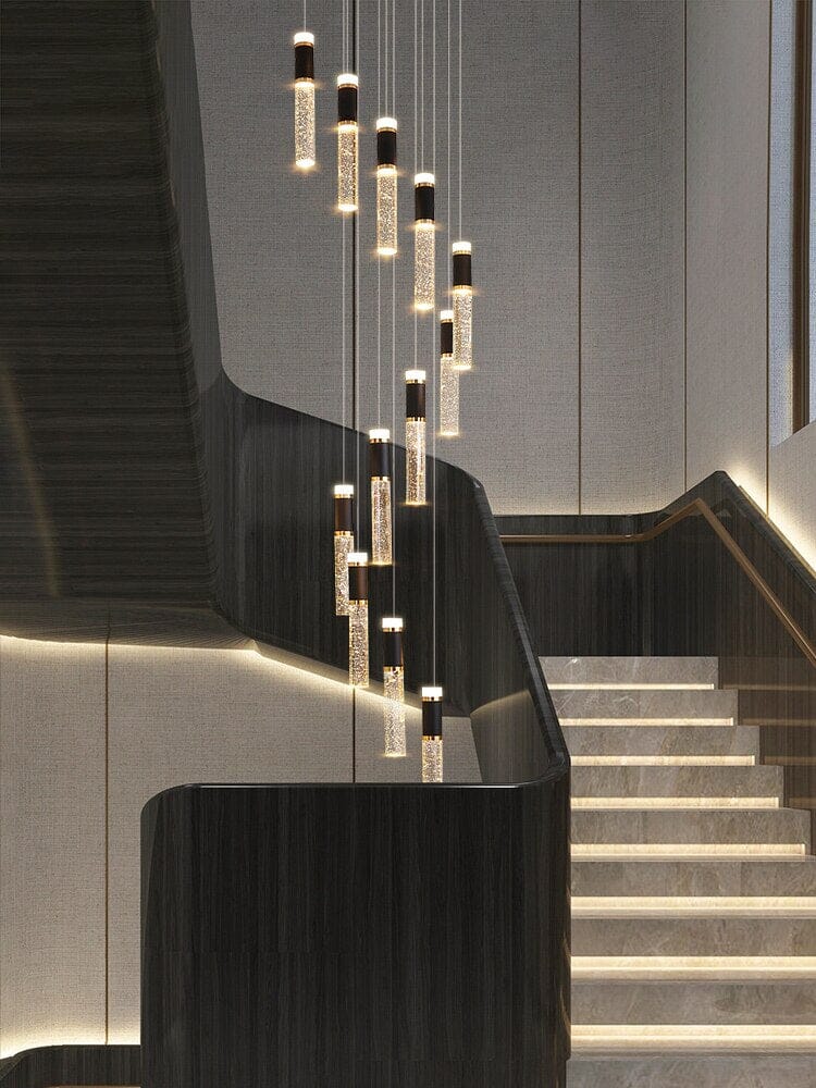 Modern Luxury Crystal Staircase Long Chandelier