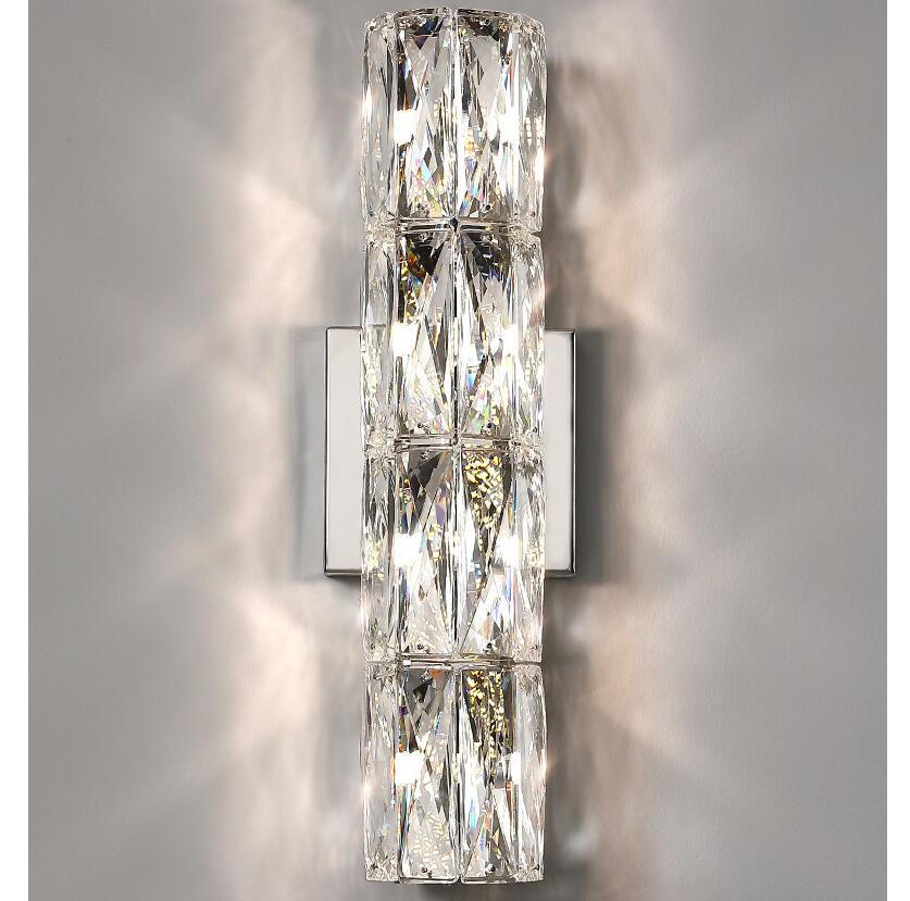 Silver Spark Crystal Wall Lamp