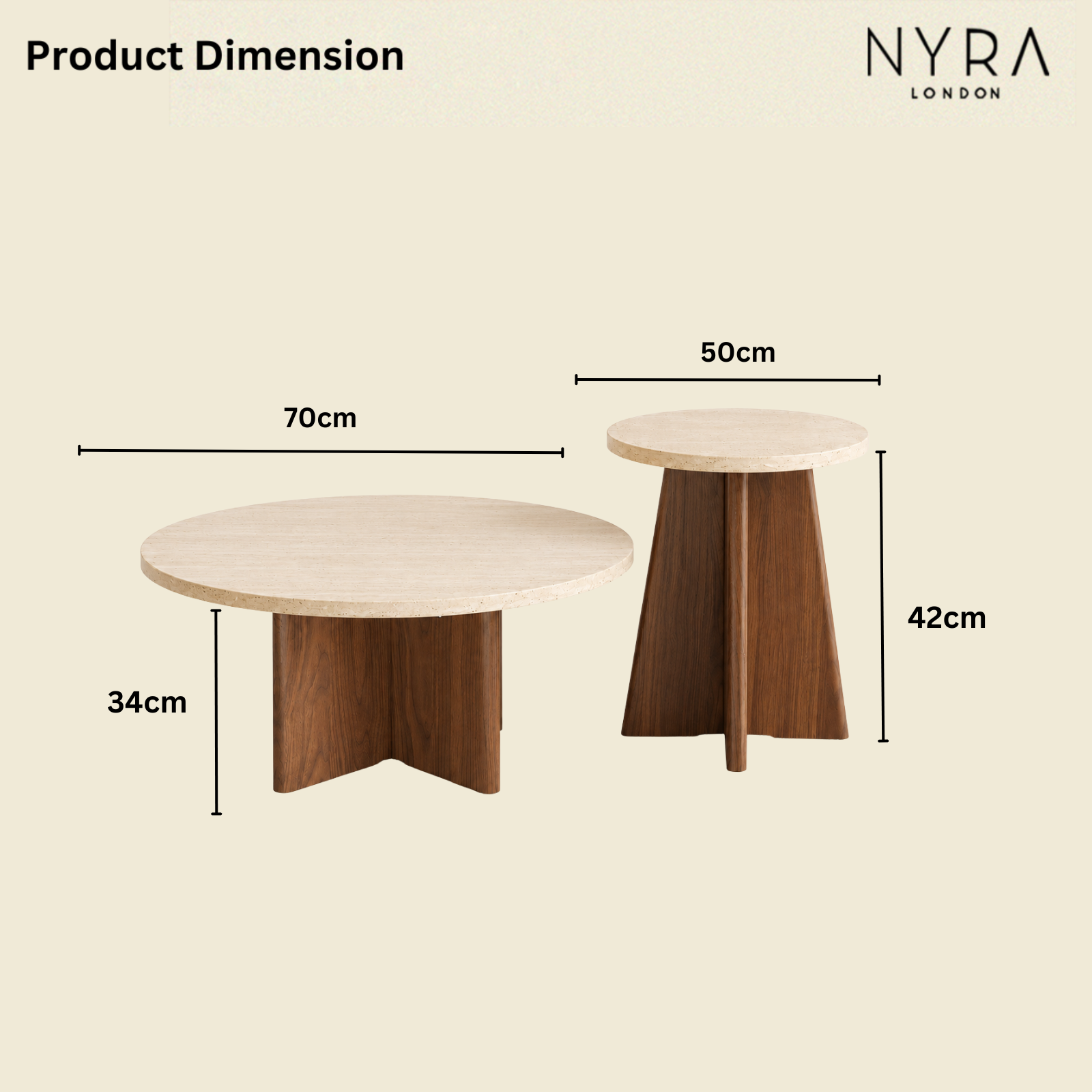 Dovira Travertine Coffee Table Set