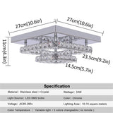 Helen Indoor Square K9 Crystal LED Chandelier