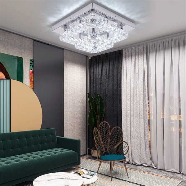 Helen Indoor Square K9 Crystal LED Chandelier