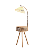 Wooden LED Corner Bedside Floor Lamp