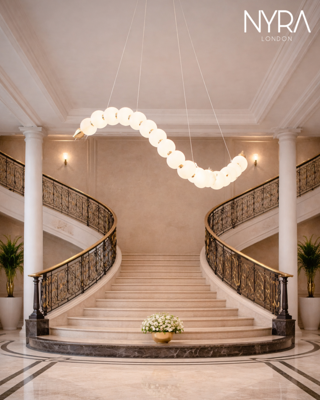 Vera Pearl Spiral Chandelier