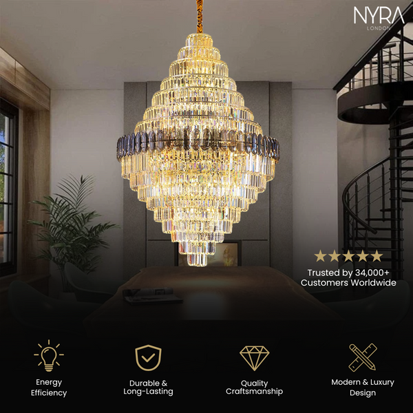 Penthouse Crystal Chandelier | Nyralondon - NYRALONDON - Scandinavian Penthouse With Unique Chandeliers