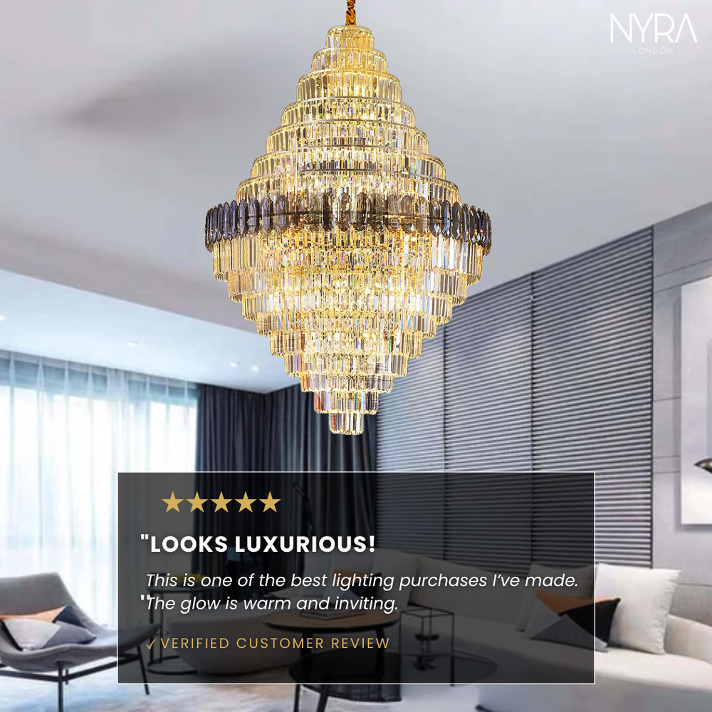 View of Penthouse Crystal Chandelier | Nyralondon - NYRALONDON