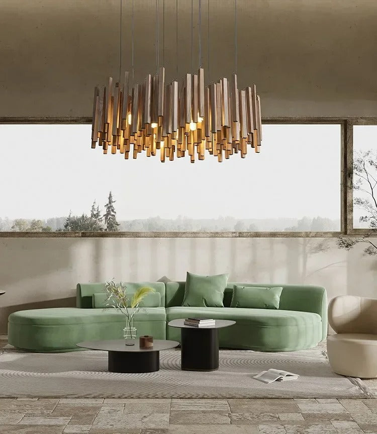 Retro Japanese Wood Pendant Light
