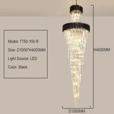 Vancard Modern Duplex Black Crystal Chandelier