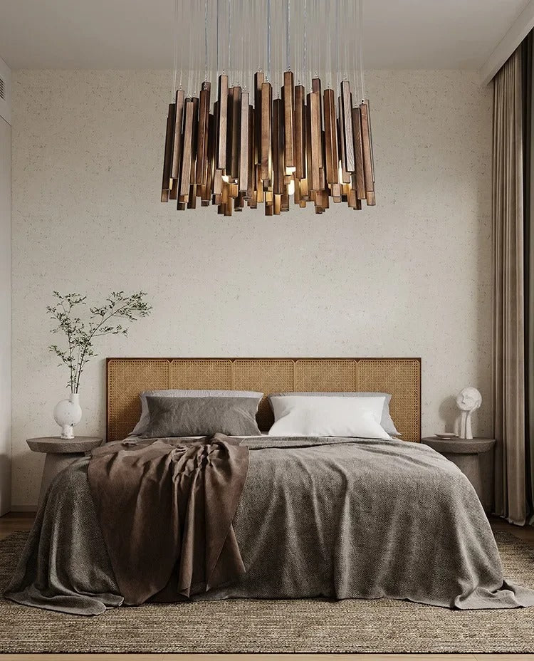 Retro Japanese Wood Pendant Light