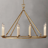 Rustic Wagon Wheel Chandelier 8-Light Candle Light